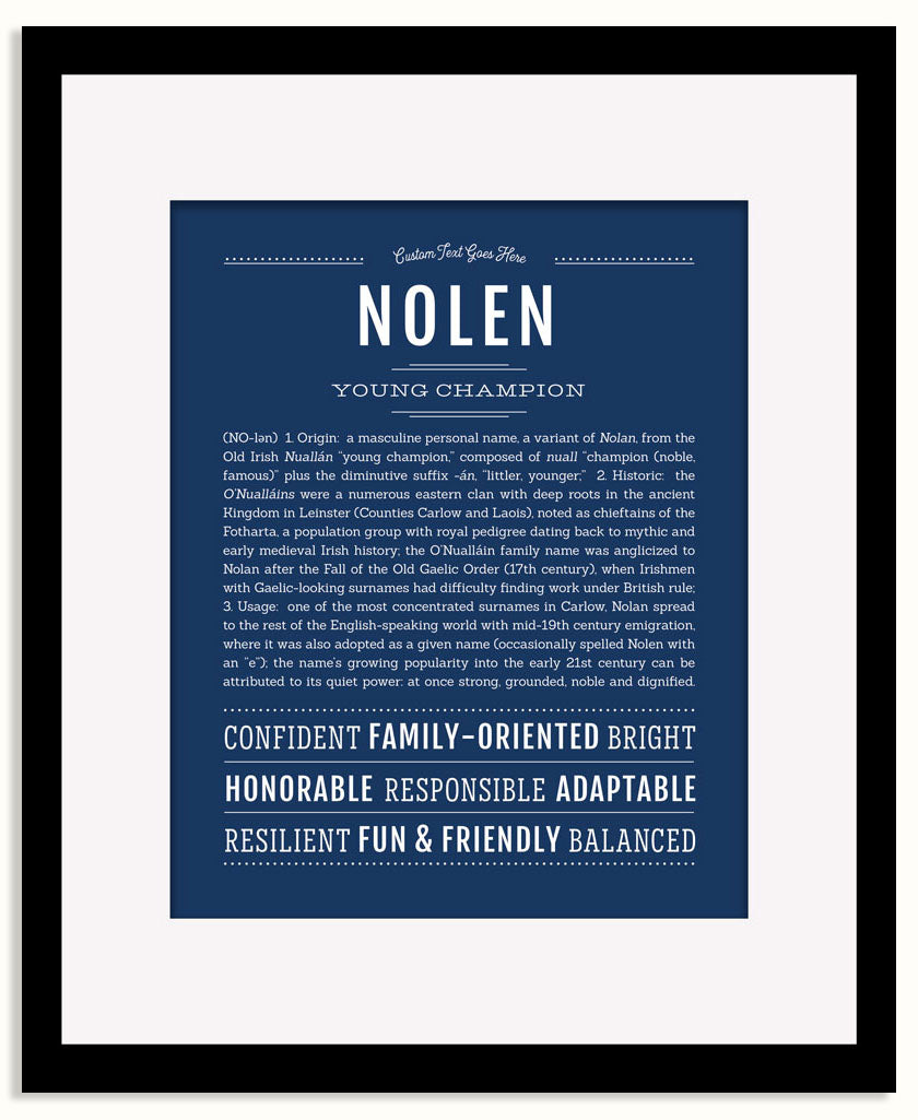 Frame Options | Midnight Blue | Black Frame, Matted