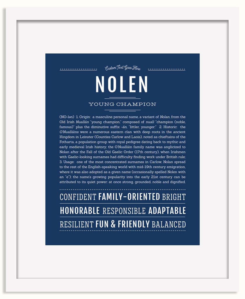 Frame Options | Midnight Blue | White Frame, Matted