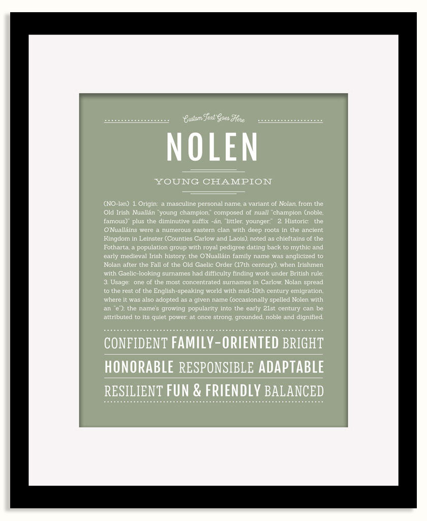 Frame Options | Sage | Black Frame, Matted