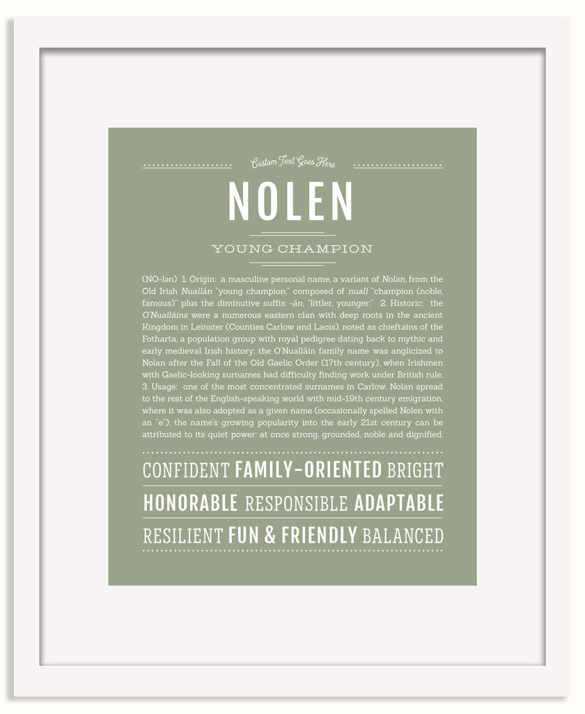 Frame Options | Sage | White Frame, Matted