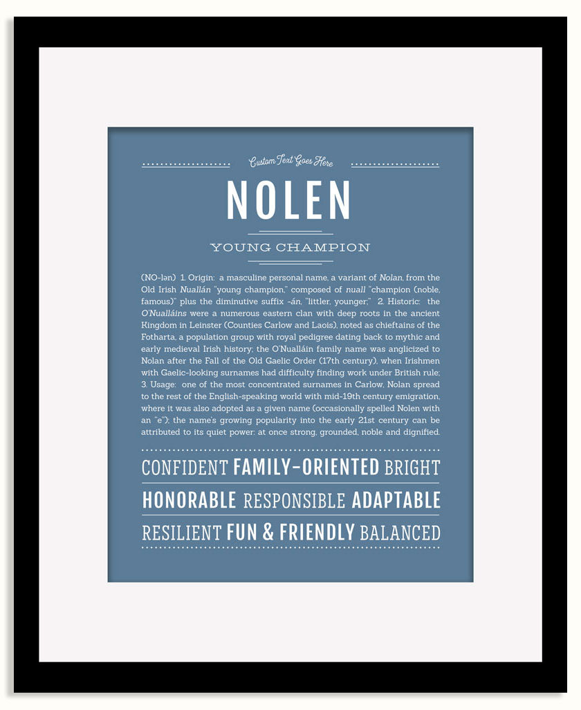 Frame Options | Steele Blue | Black Frame, Matted