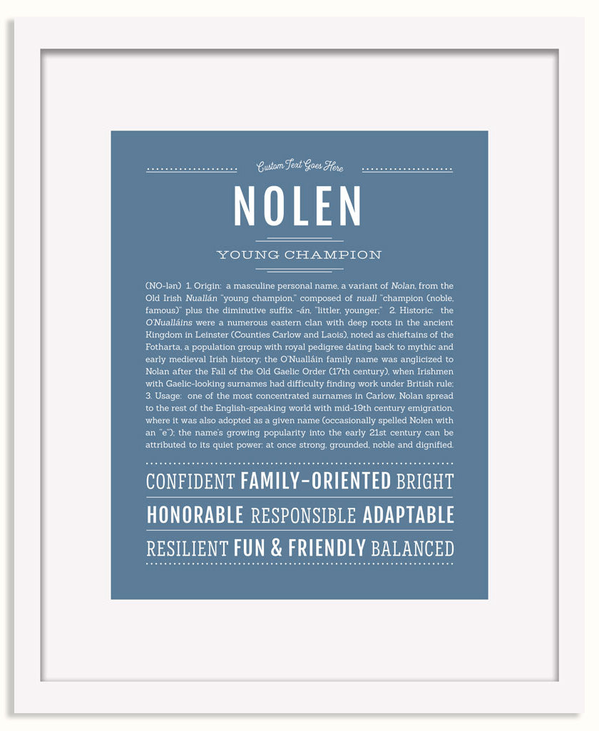 Frame Options | Steele Blue | White Frame, Matted