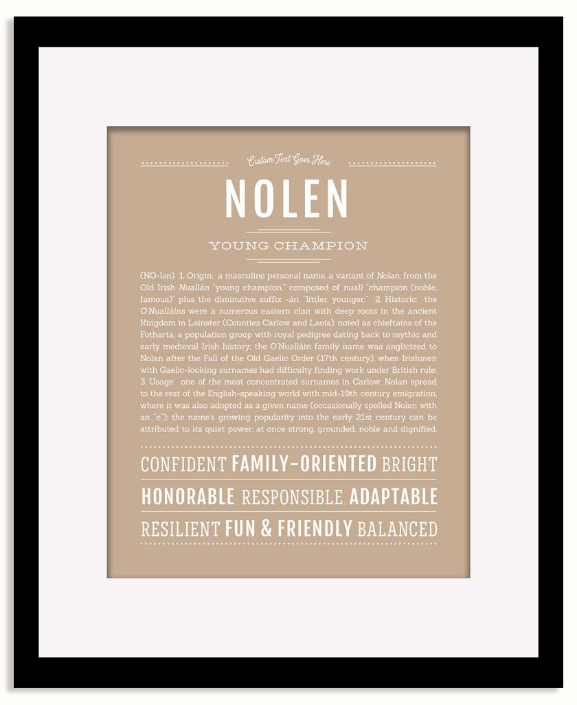 Frame Options | Tan | Black Frame, Matted