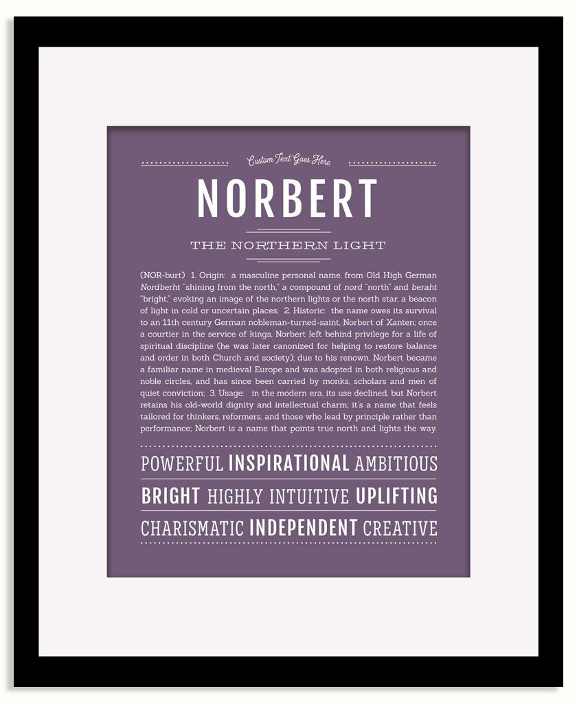 Frame Options | Deep Purple | Black Frame, Matted