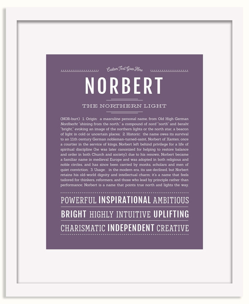 Frame Options | Deep Purple | White Frame, Matted