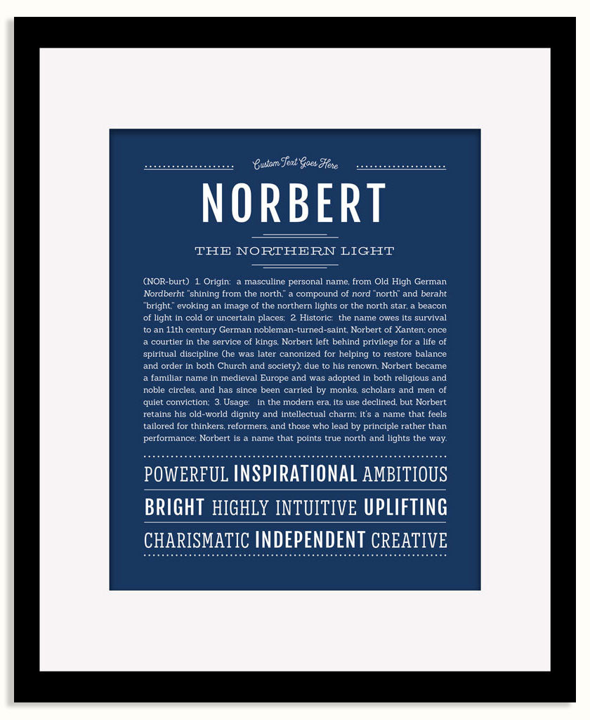 Frame Options | Midnight Blue | Black Frame, Matted