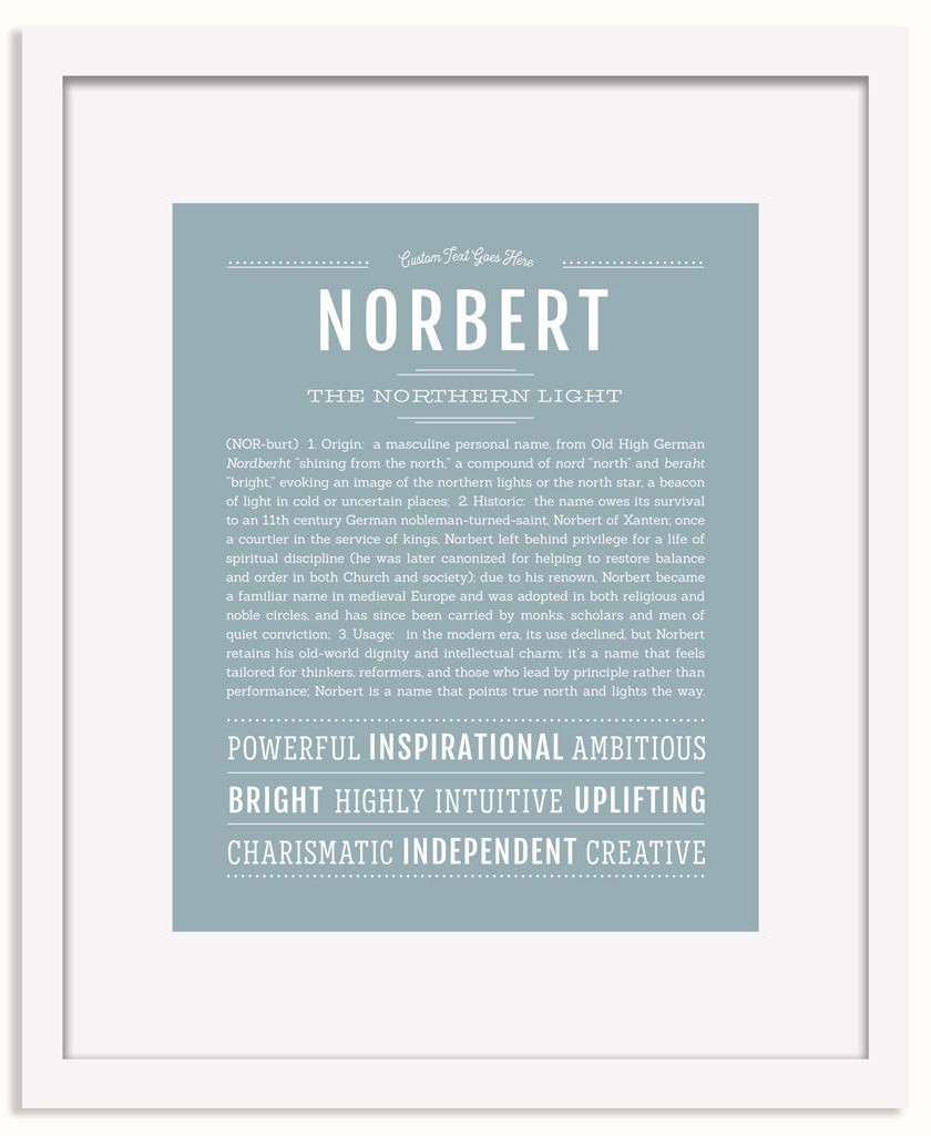 Frame Options | Powder Blue | White Frame, Matted