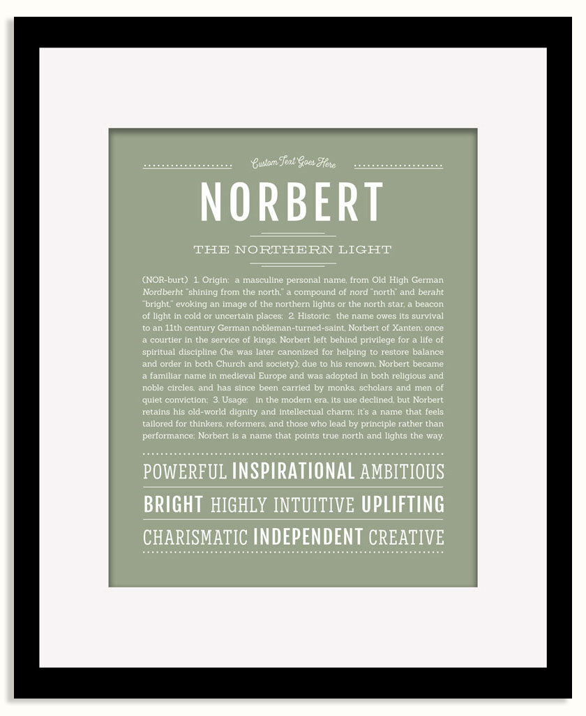 Frame Options | Sage | Black Frame, Matted