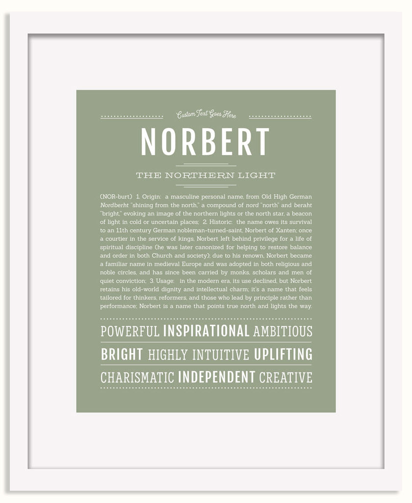 Frame Options | Sage | White Frame, Matted