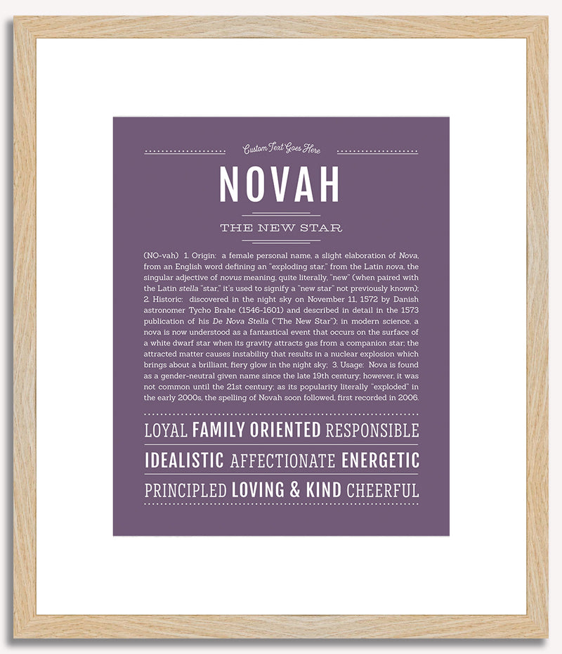 Novah (female) | Name Art Print