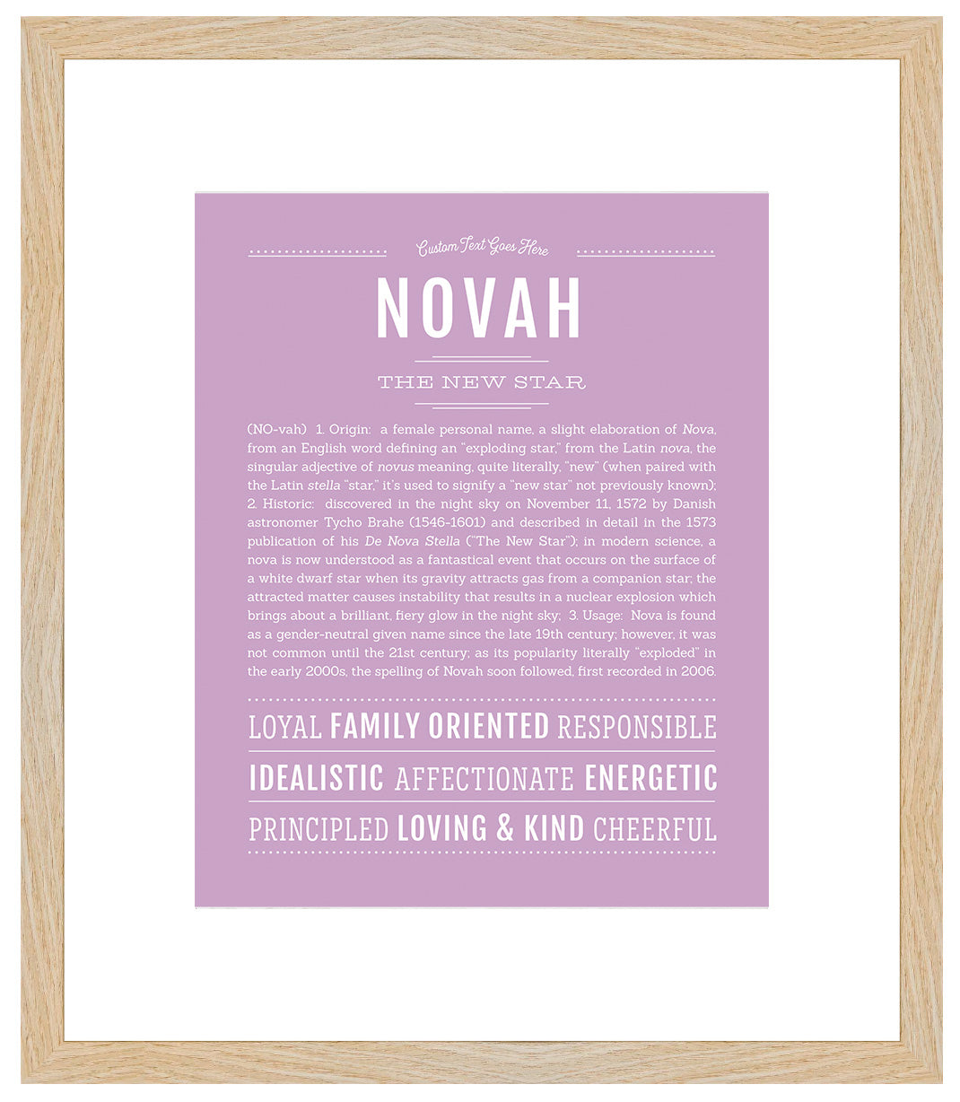 Novah (female) | Name Art Print