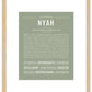 Nyah | Name Art Print