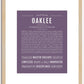 Oaklee | Name Art Print