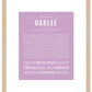 Oaklee | Name Art Print