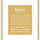 Oaklee | Name Art Print