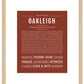 Oakleigh | Name Art Print