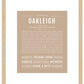 Oakleigh | Name Art Print