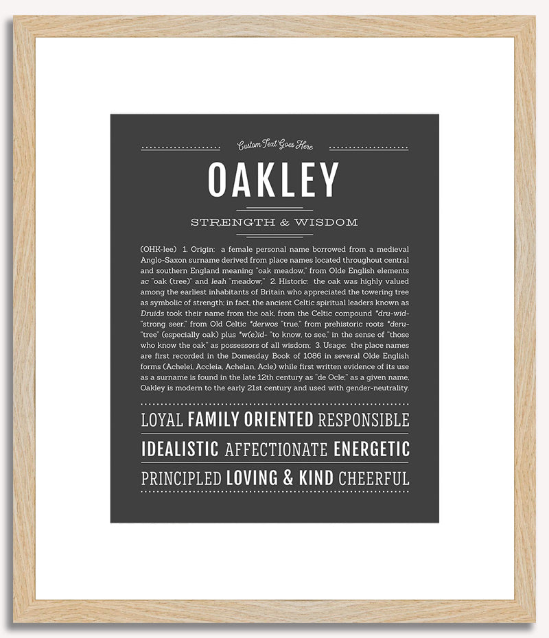 Oakley (female) | Name Art Print