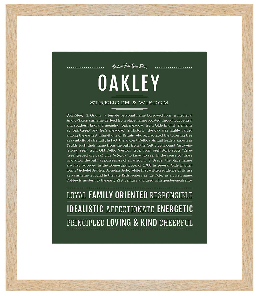 Oakley (female) | Name Art Print