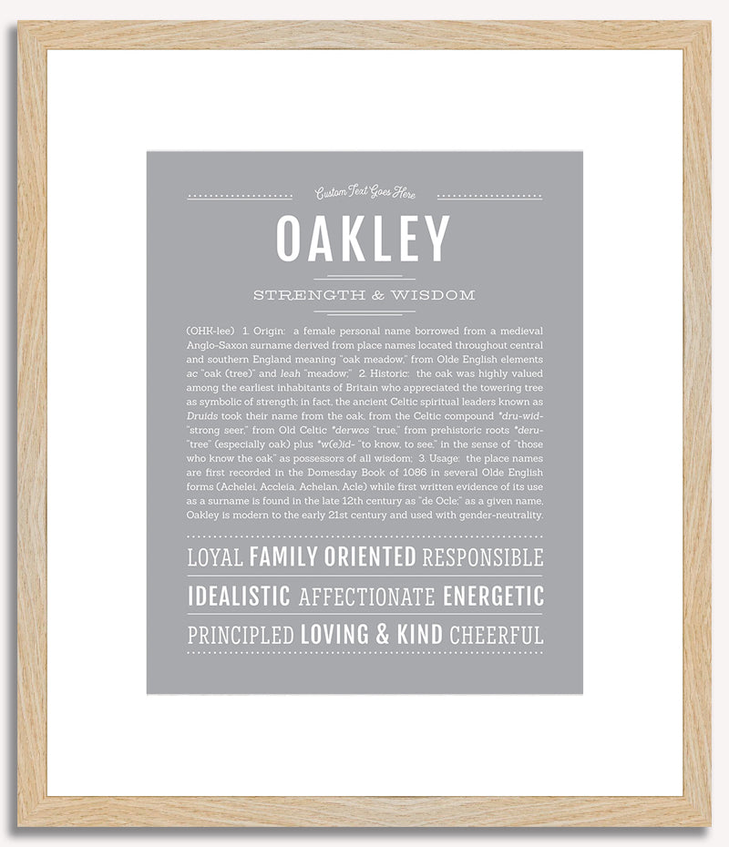 Oakley (female) | Name Art Print