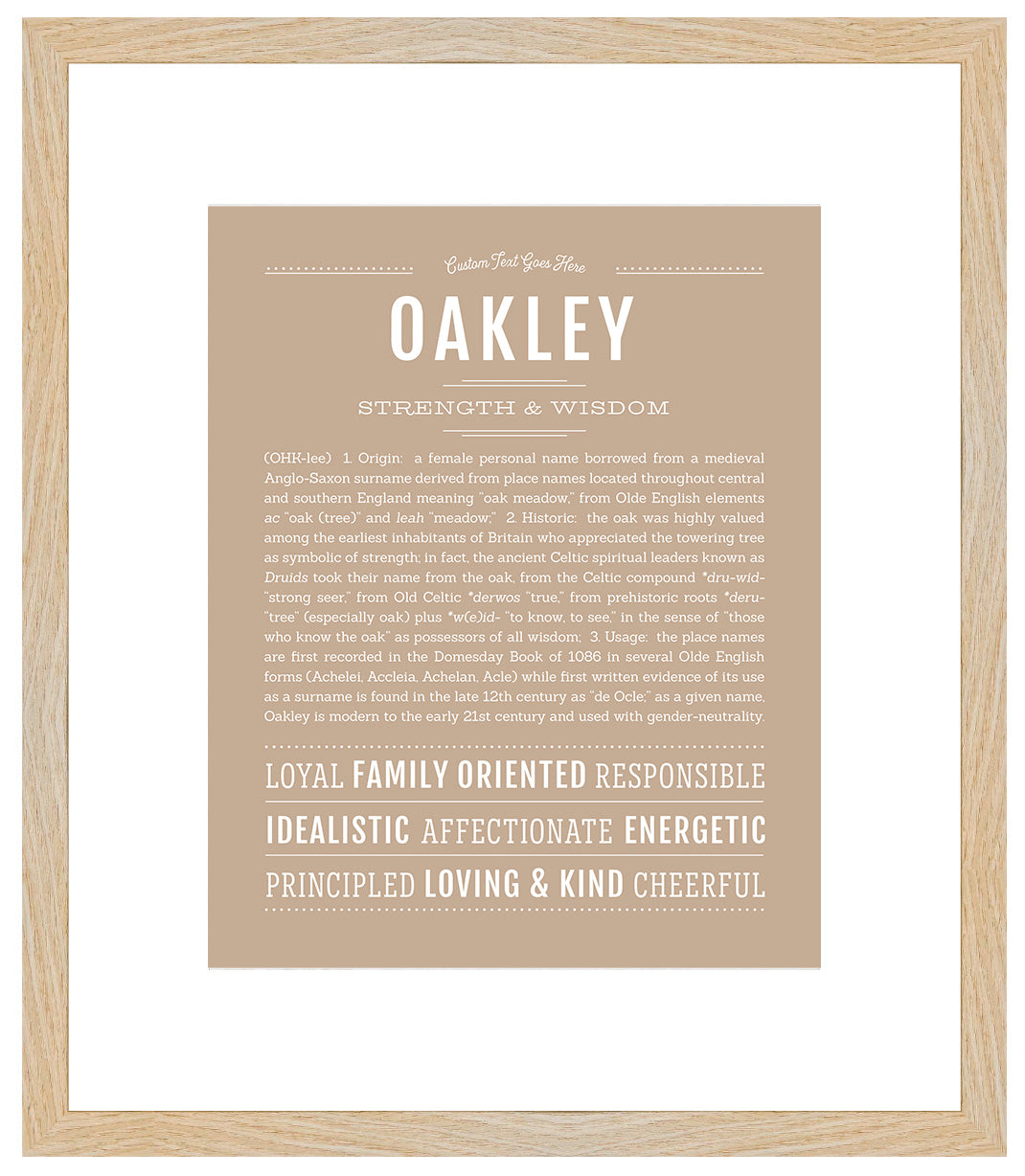 Oakley (female) | Name Art Print