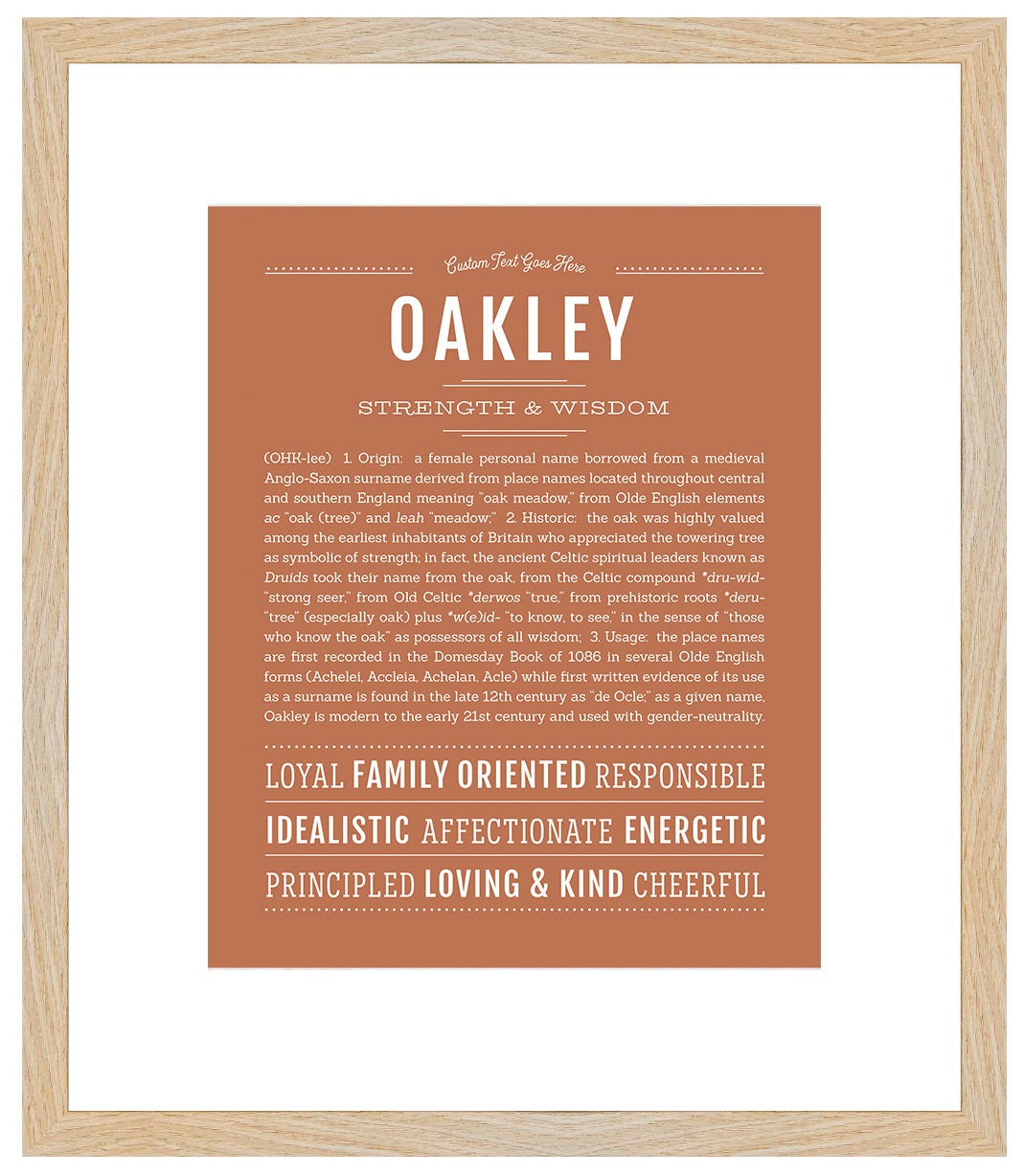 Oakley (female) | Name Art Print