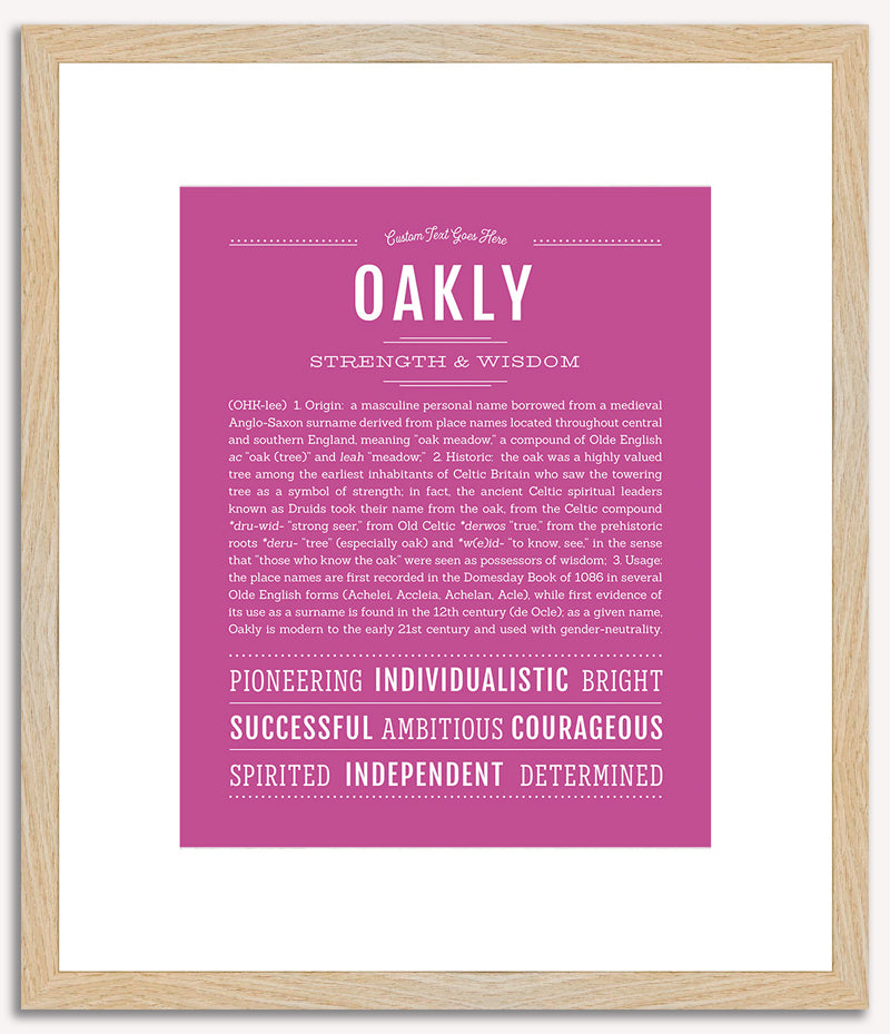 Oakly | Name Art Print