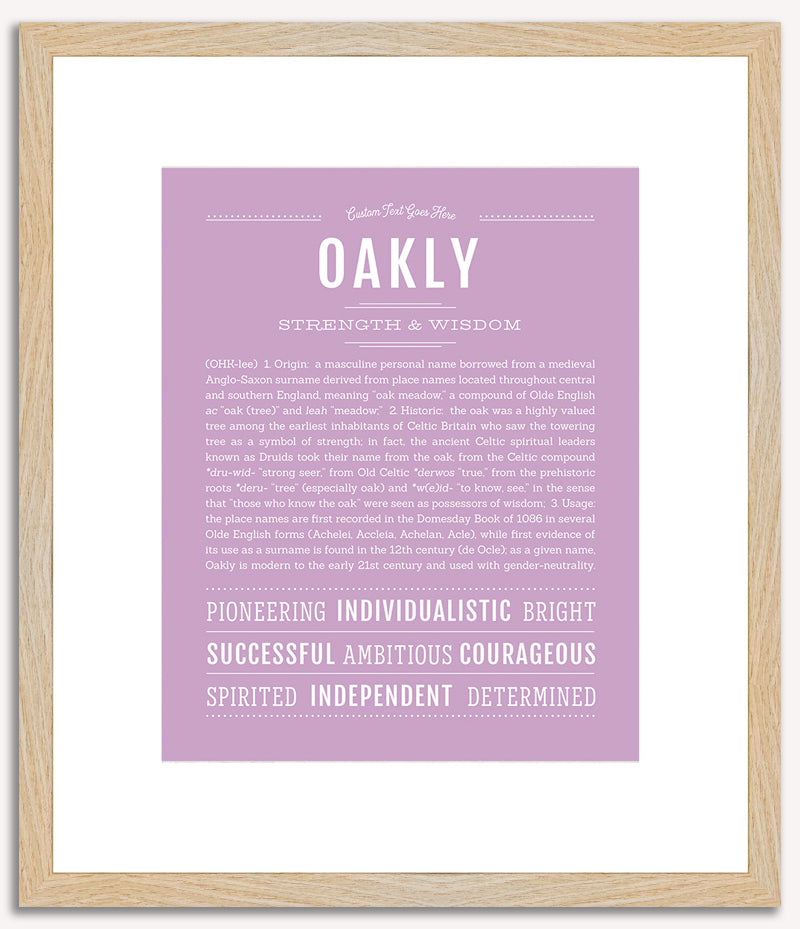 Oakly | Name Art Print