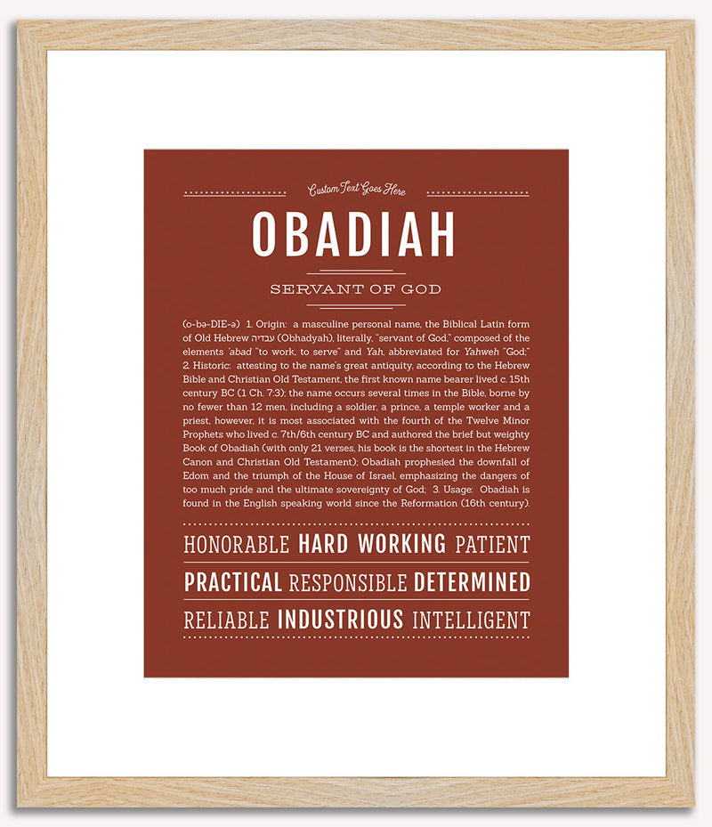 Obadiah | Name Art Print