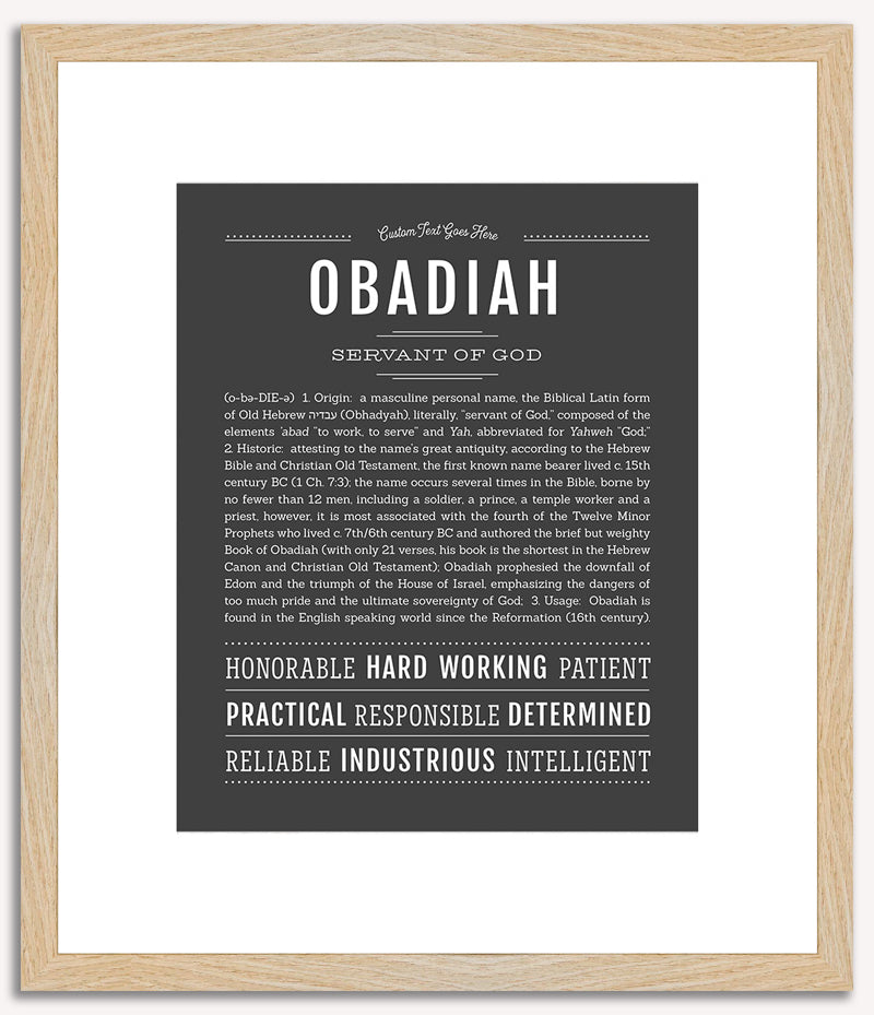 Obadiah | Name Art Print