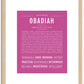 Obadiah | Name Art Print