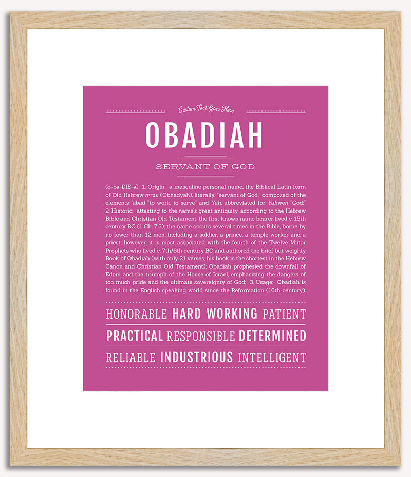 Obadiah | Name Art Print