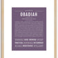 Obadiah | Name Art Print