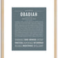 Obadiah | Name Art Print