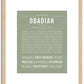 Obadiah | Name Art Print