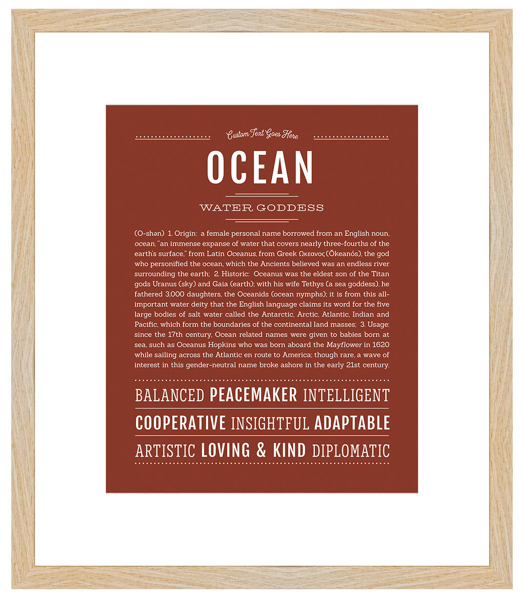 Ocean (female) | Name Art Print