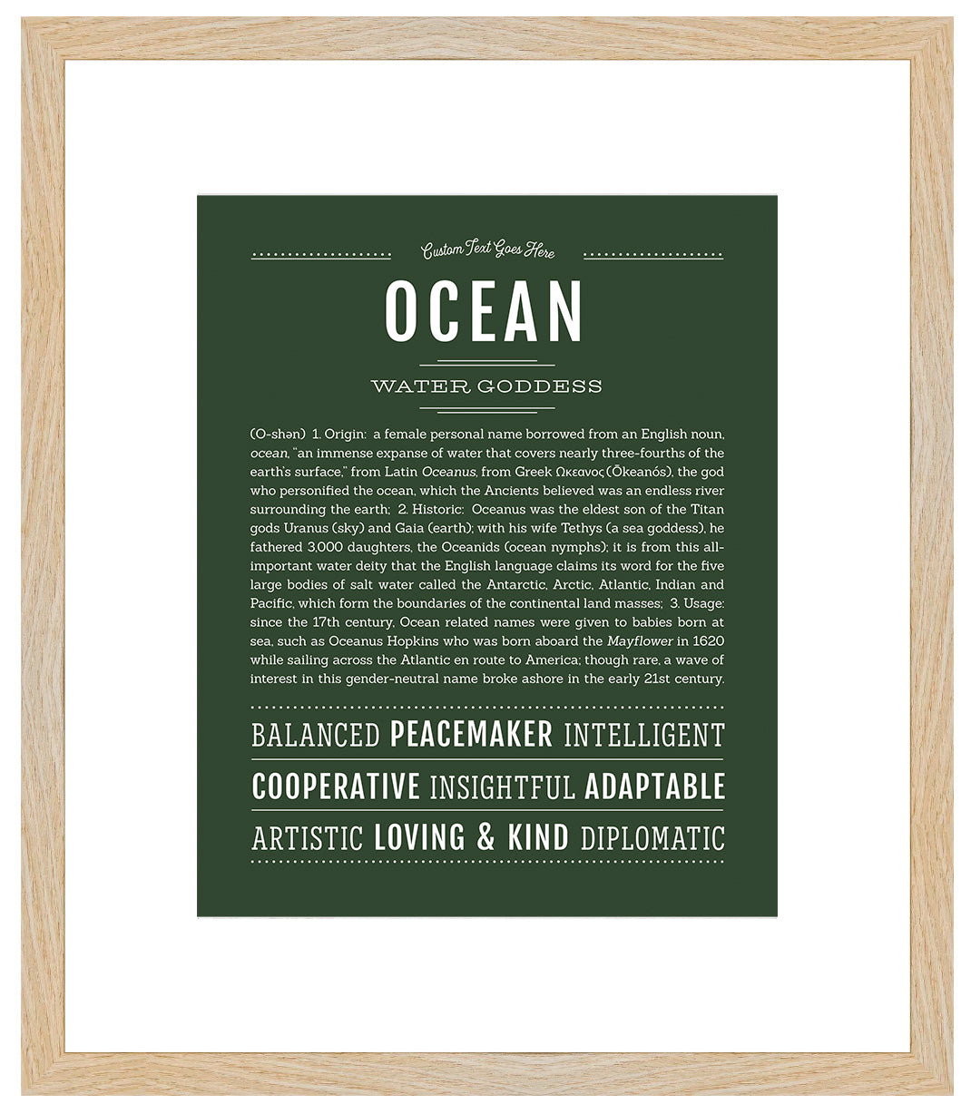 Ocean (male) | Name Art Print