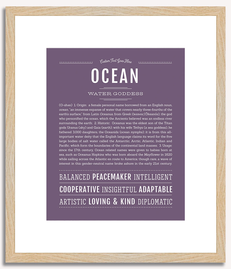 Ocean (female) | Name Art Print