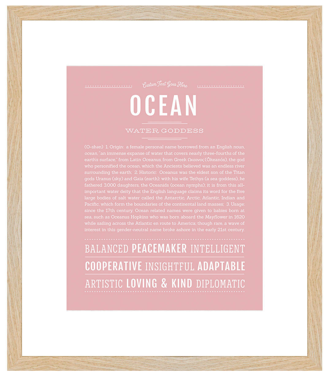 Ocean (female) | Name Art Print