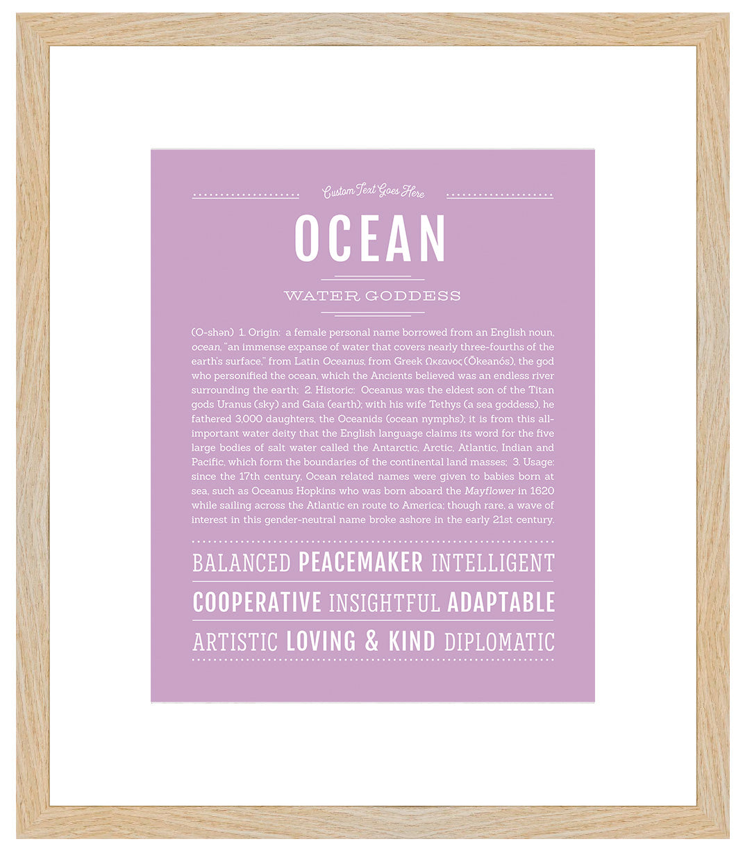 Ocean (female) | Name Art Print