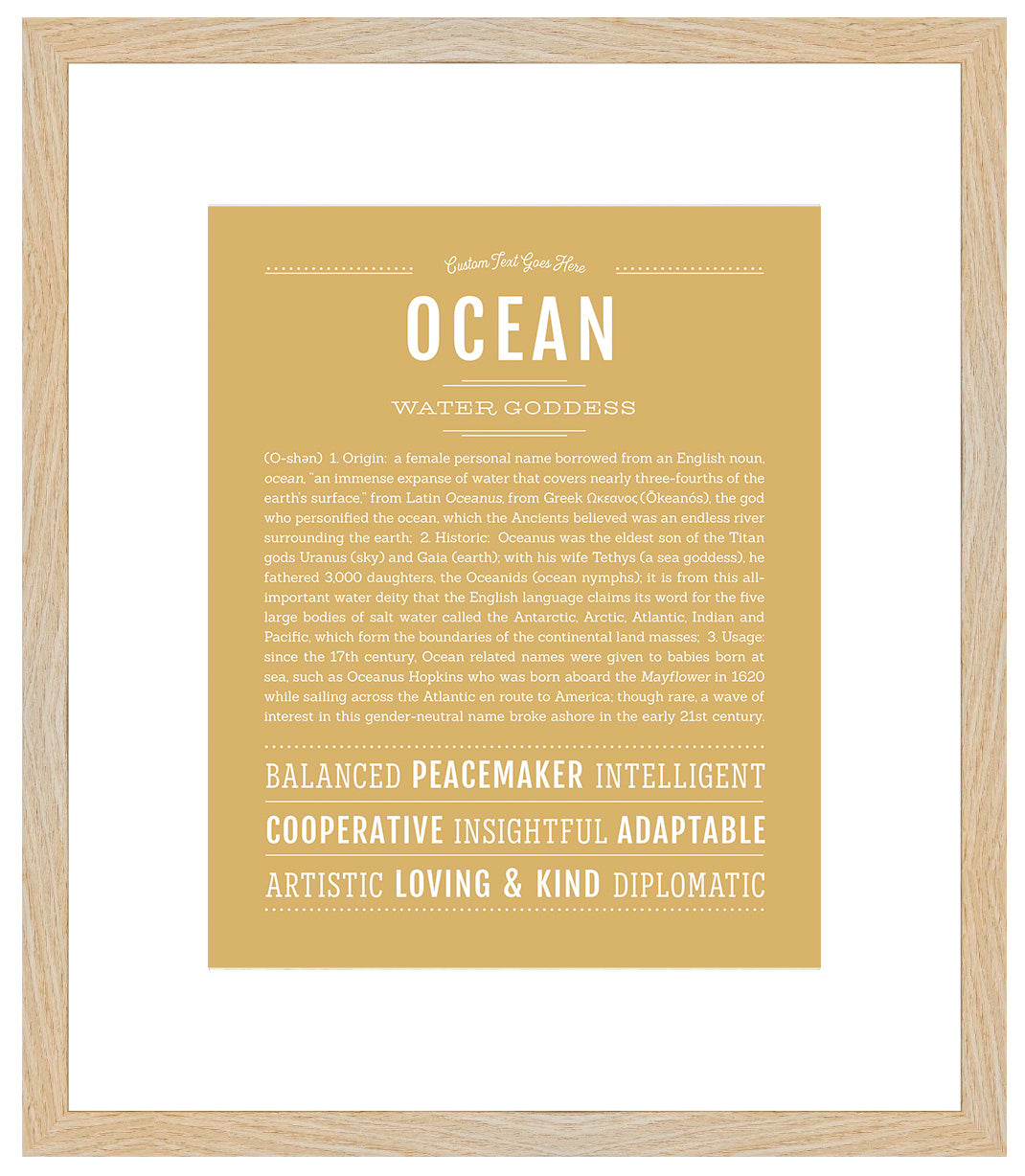 Ocean (female) | Name Art Print