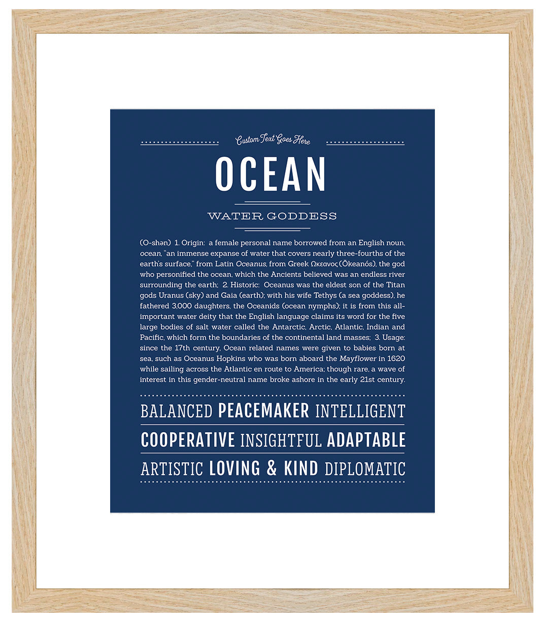 Ocean (female) | Name Art Print