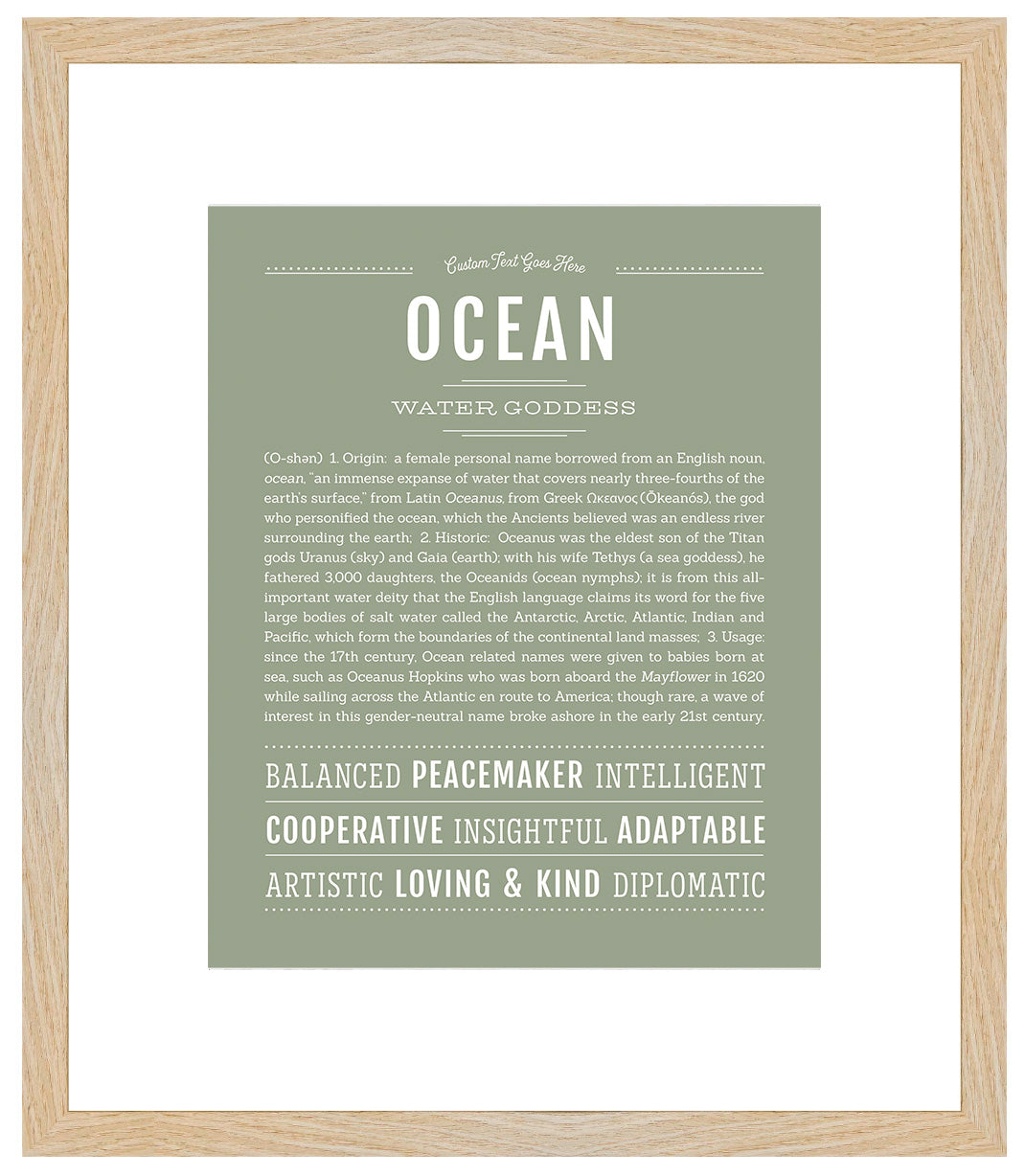 Ocean (female) | Name Art Print