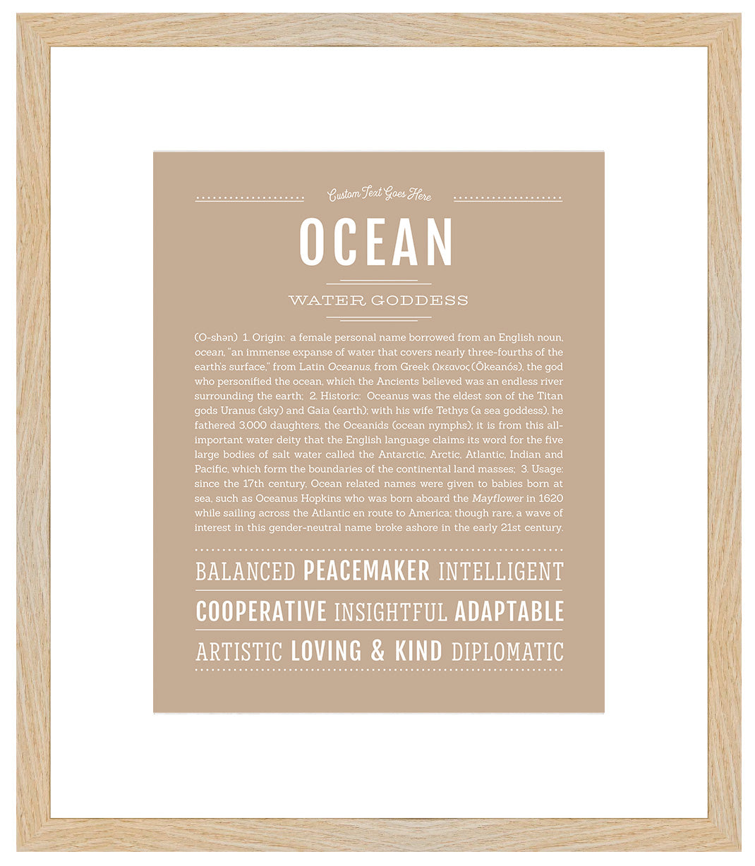 Ocean (female) | Name Art Print