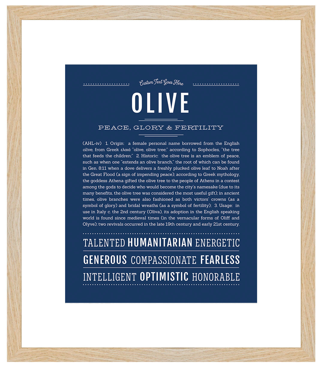 Olive | Name Art Print