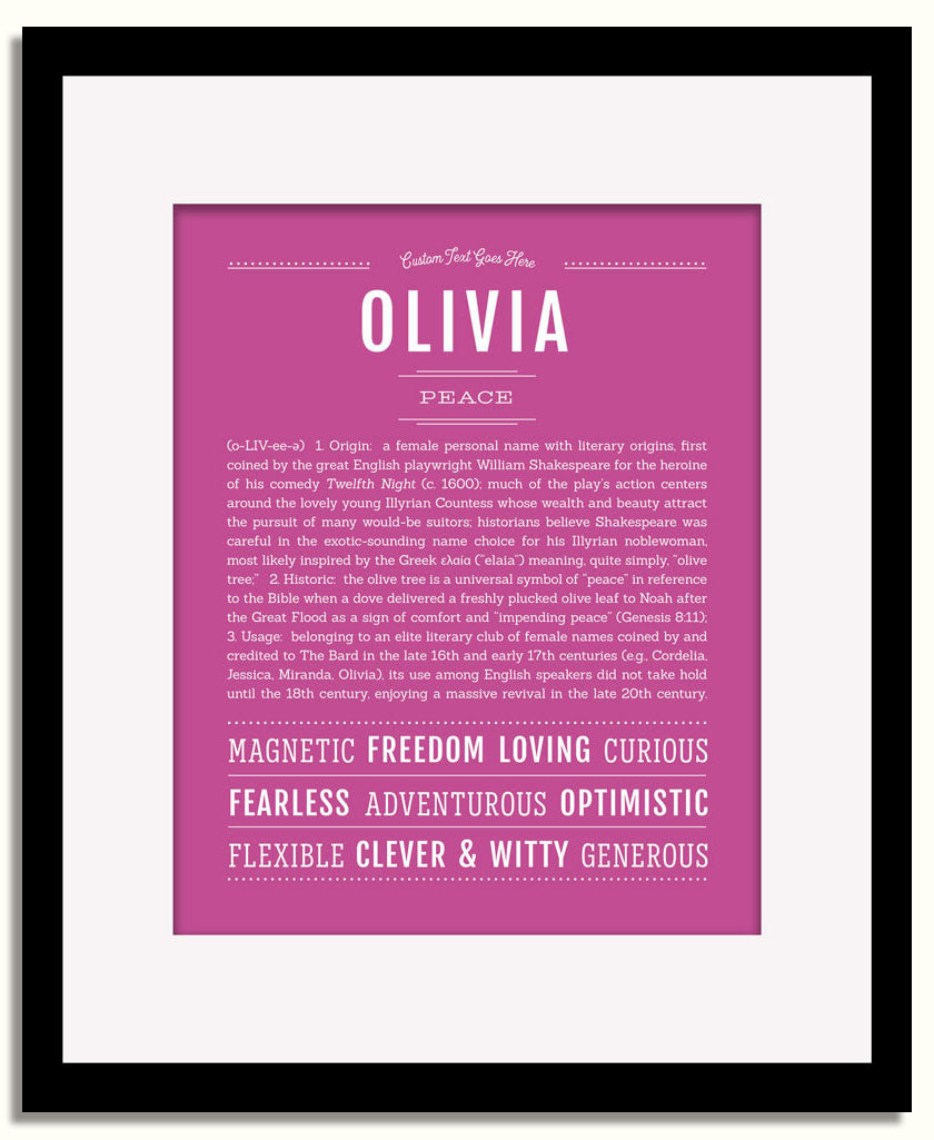 Frame Options | Dark Pink | Black Frame, Matted