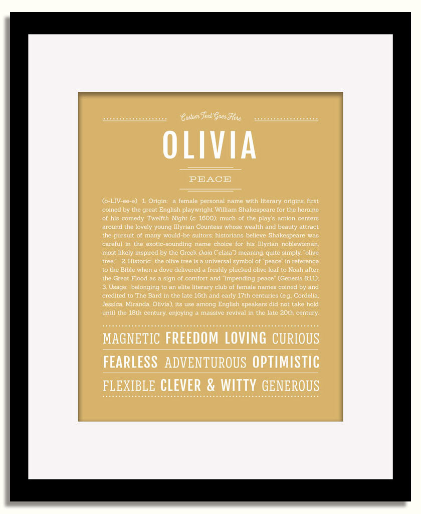 Frame Options | Matte Gold | Black Frame, Matted