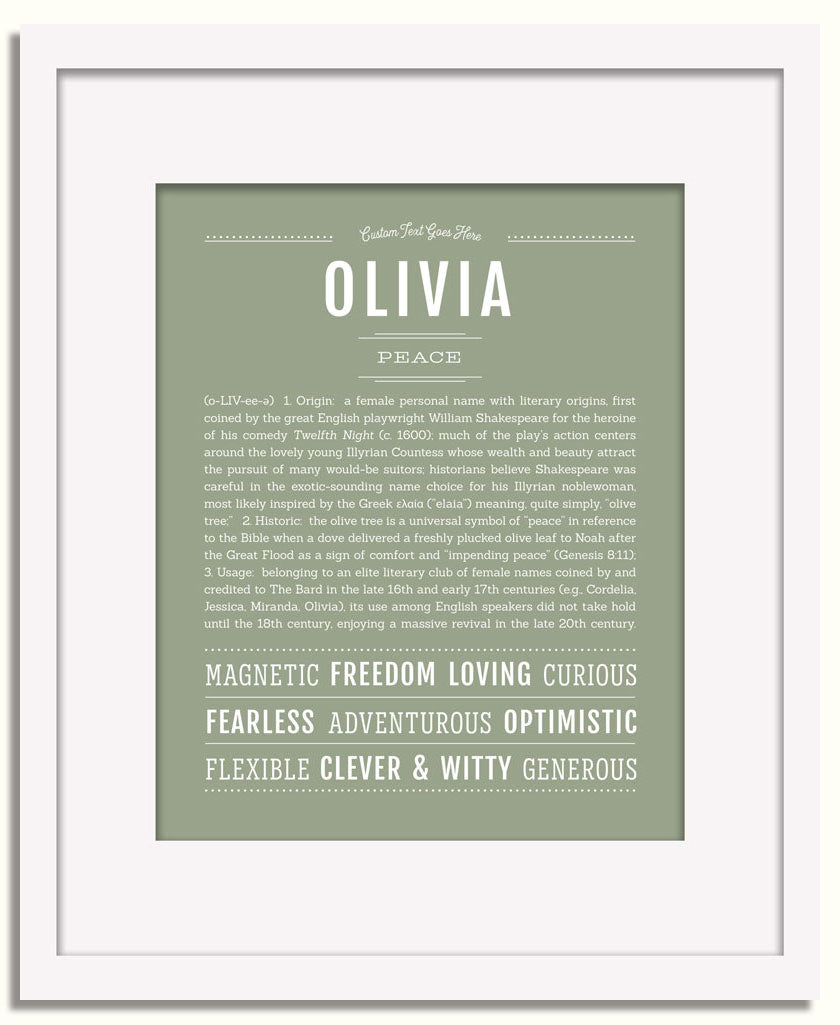 Frame Options | Sage | White Frame, Matted