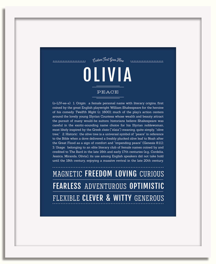 Frame Options | Midnight Blue | White Frame, Matted