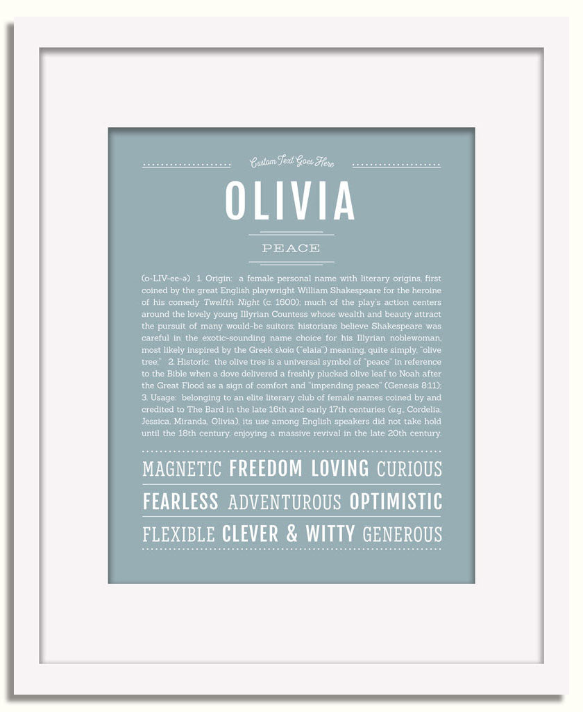 Frame Options | Powder Blue | White Frame, Matted